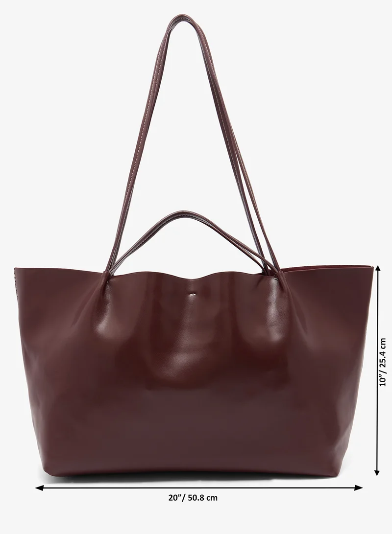 ELLA Burgandy East-To-West Tote Bag With Handle And Strap for Women | Best Price UAE